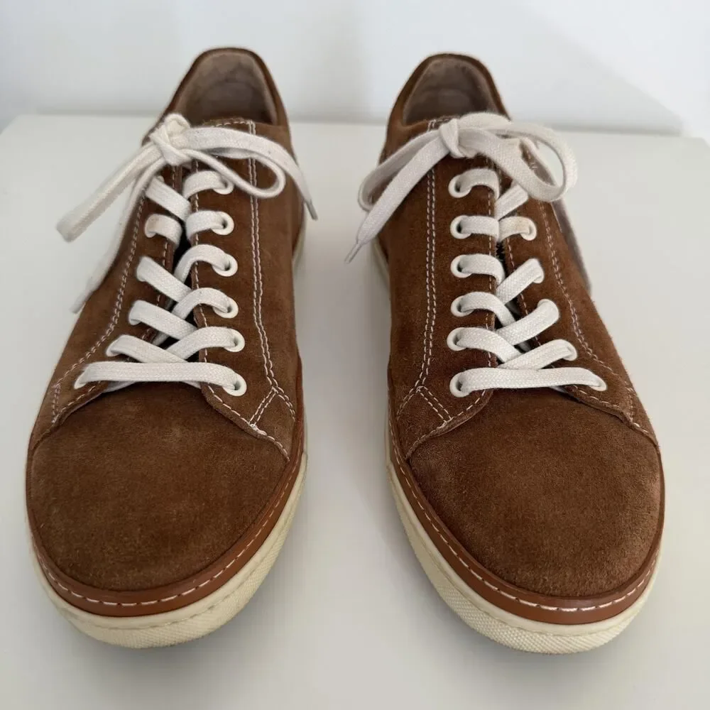 Allen Edmonds Shoes Sneakers Mens 9.5 D Brown Suede Porter Derby Lace Up Sneaker